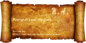 Margulies Antal névjegykártya